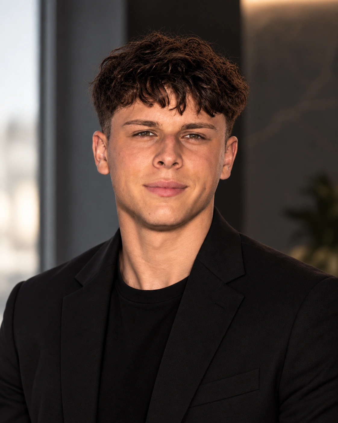 Portrait de Juan-Carlos, en veste noire.